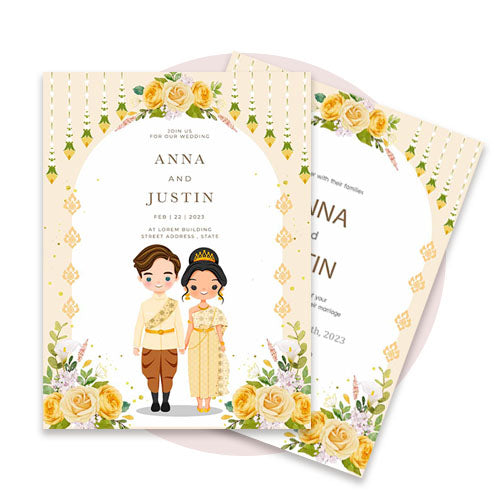 Khmer/Lao/Thai Wedding Invite Template