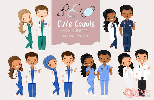 A Cute Couple Clip Art (small commercial license) #ccgs240104