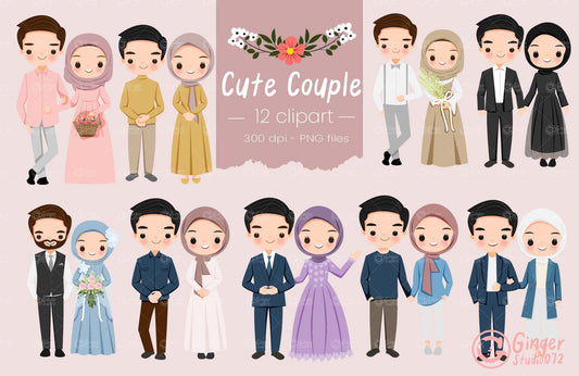 A Cute Couple Clip Art (small commercial license) #ccgs240105
