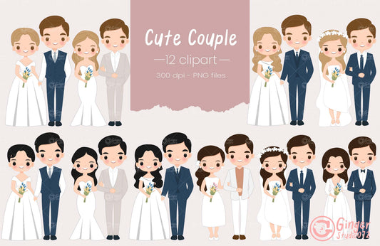 A Cute Couple Clip Art (small commercial license) #ccgs240106