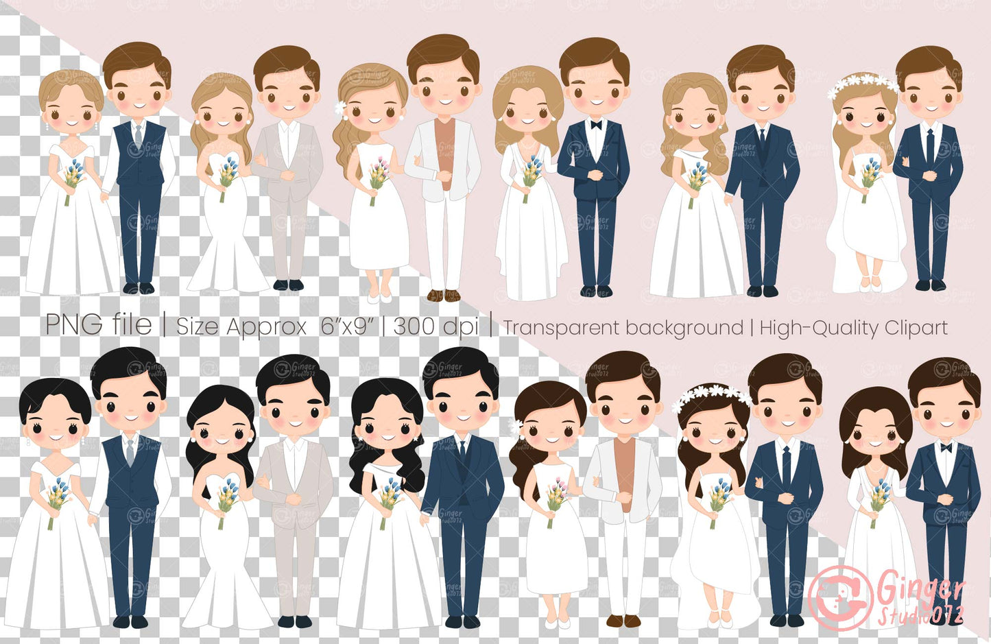 A Cute Couple Clip Art (small commercial license) #ccgs240106