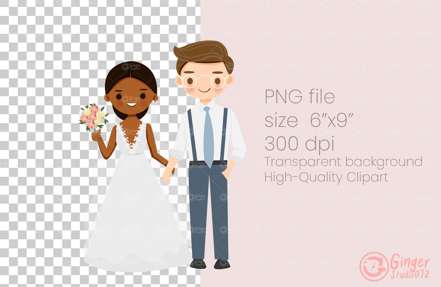 A Cute Couple Clip Art (small commercial license) #ccgs240107