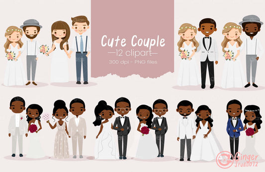 A Cute Couple Clip Art (small commercial license) #ccgs240107
