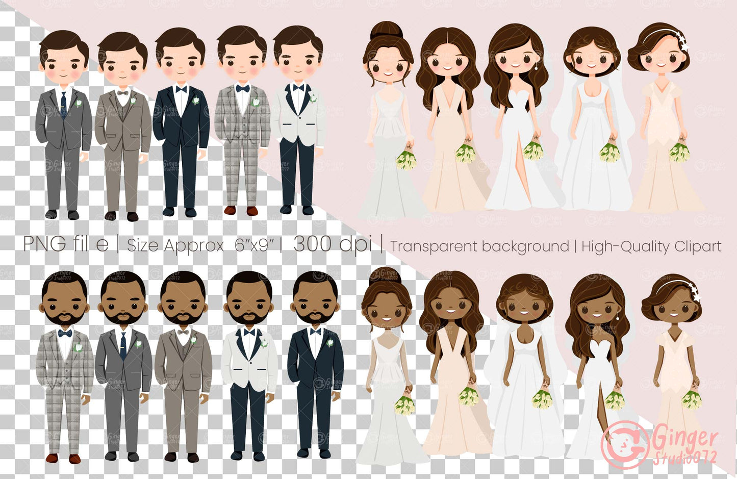 A Cute Couple Clip Art (small commercial license) #ccgs240108