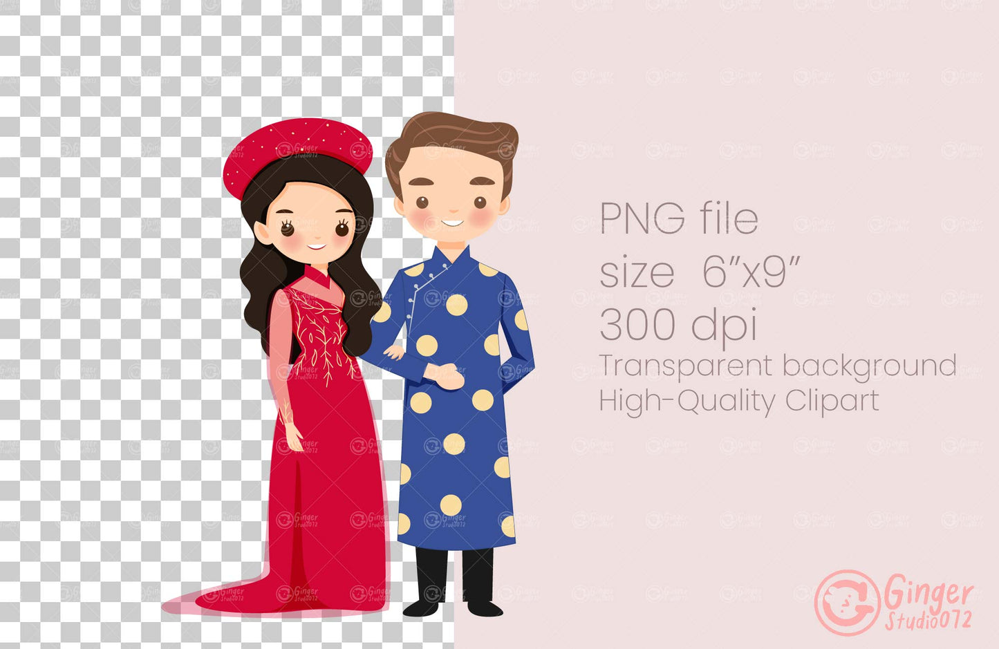A Cute Couple Clip Art (small commercial license) #ccgs240109