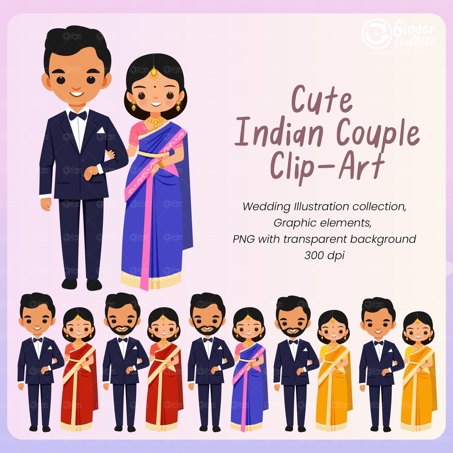 Cute Couple Clip Art (small commercial license) #ccgs240302