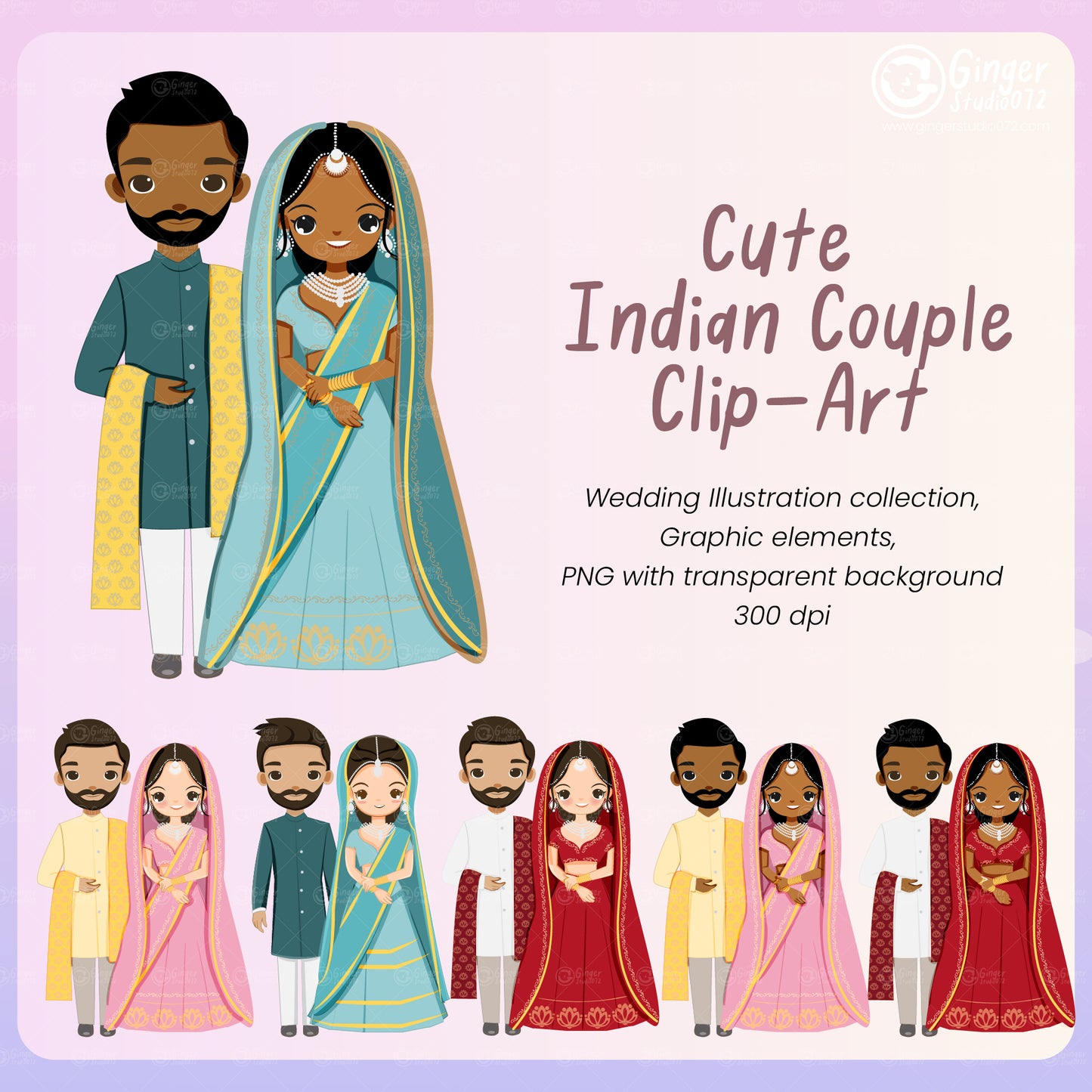 Cute Couple Clip Art (small commercial license) #ccgs240305