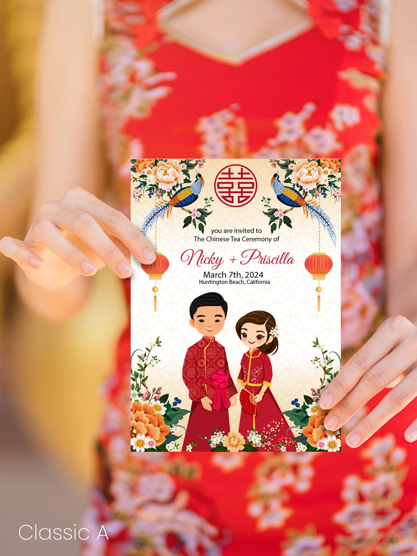 Cute Chinese Wedding, Tea Ceremony, invitation Template #cvwl220304