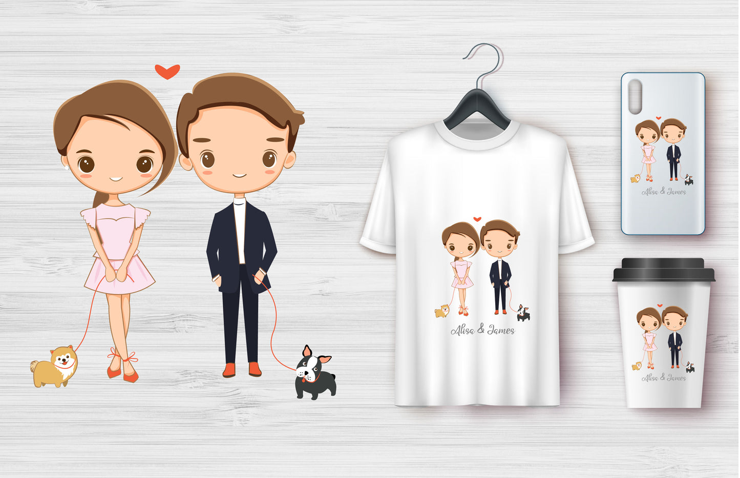 A Cute Couple Clip Art (small commercial license) #ccgs240101