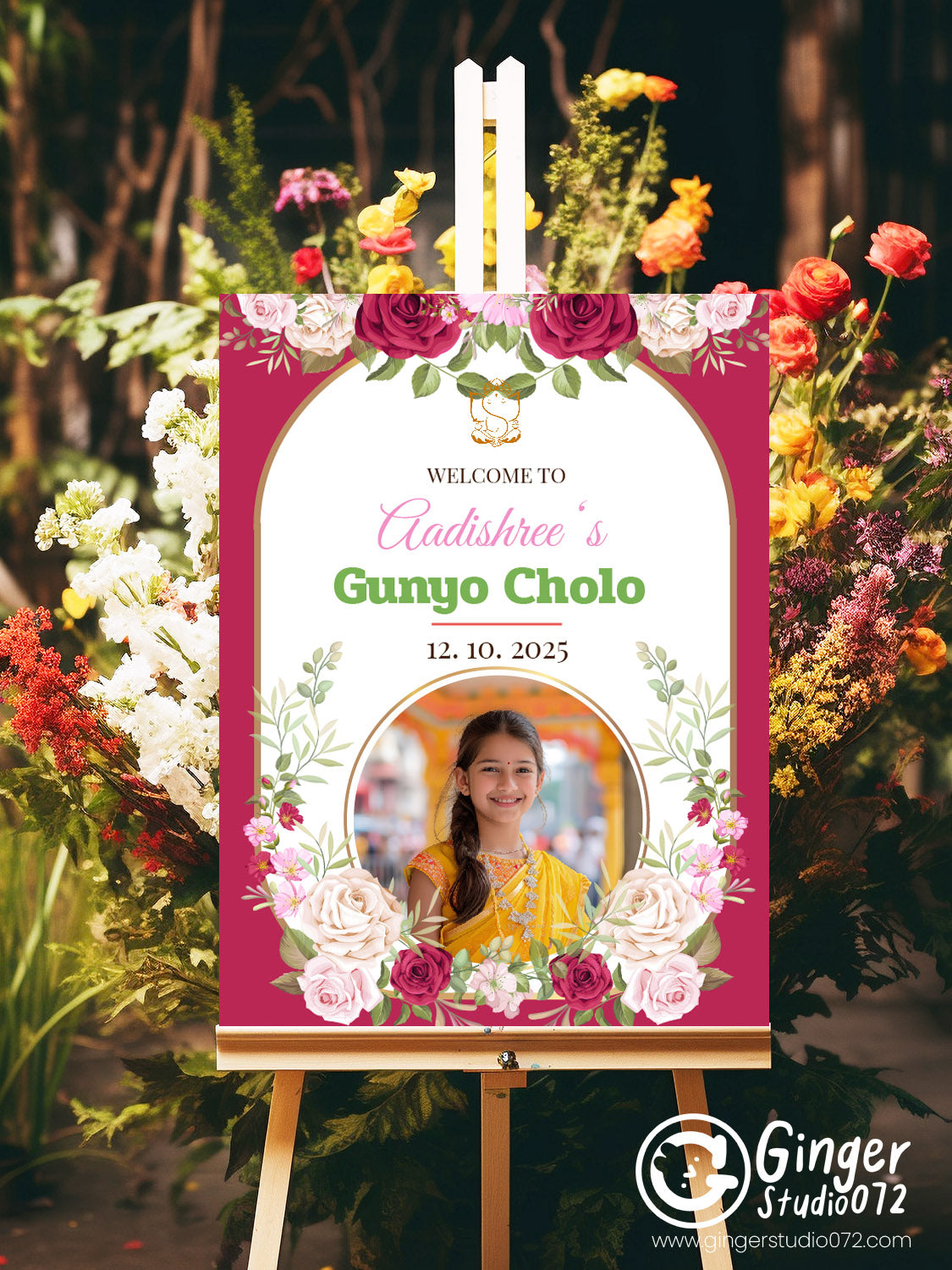 Cute Milestone invite, Gunyo Cholo Ceremony,  Customize Template #mttp240904