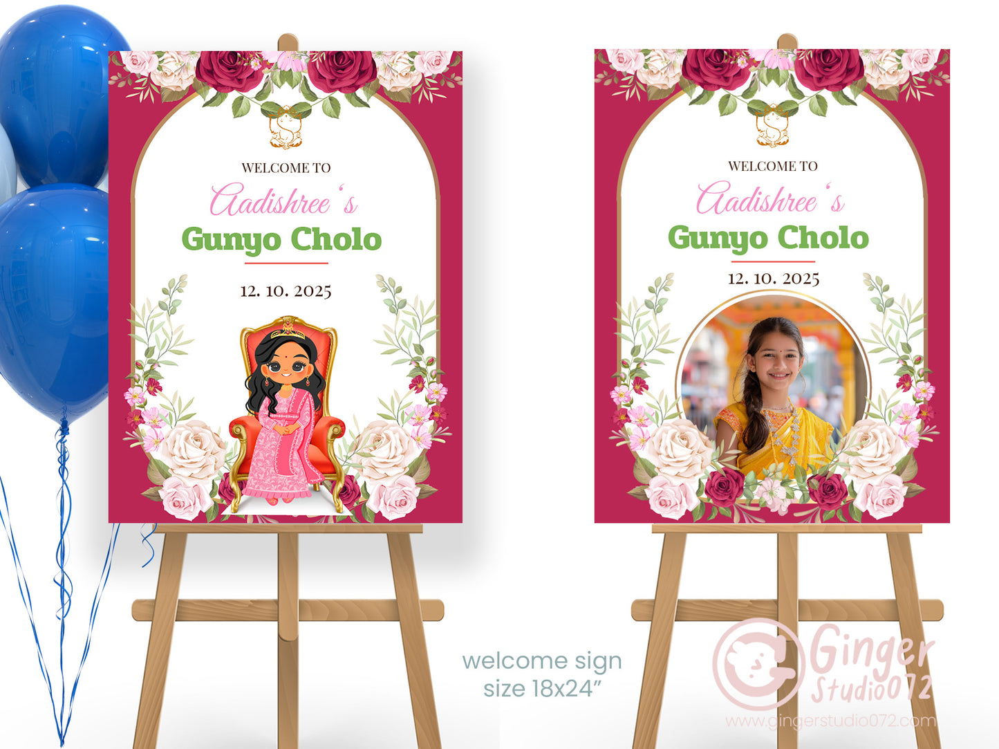 Cute Milestone invite, Gunyo Cholo Ceremony,  Customize Template #mttp240904