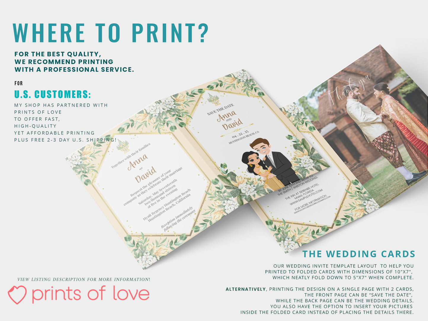 Cute Asian, Khmer, Lao, Thai Wedding invitation, E-Invite template #sewc230101