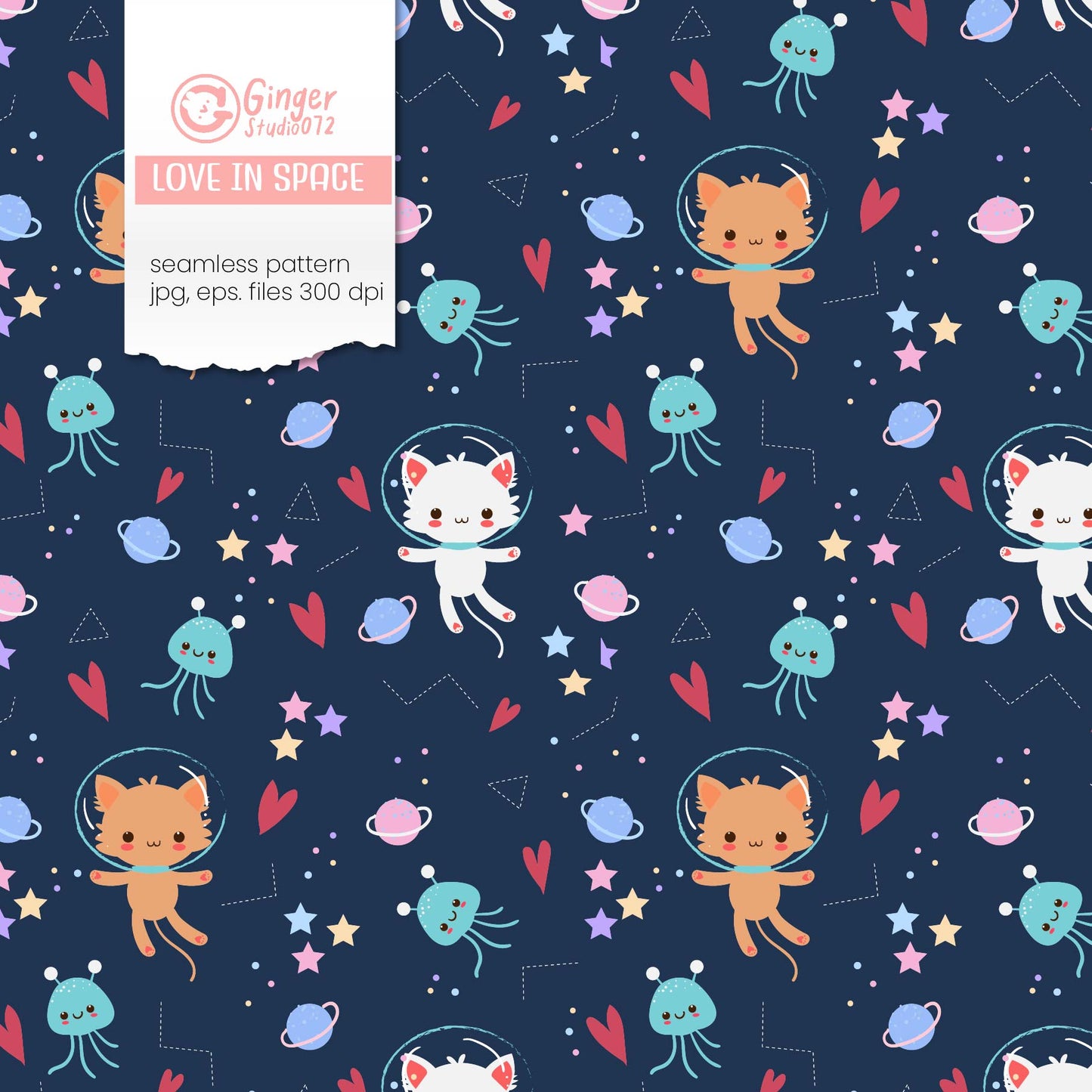 "LOVE IN SPACE" Seamless Pattern #spcl240103