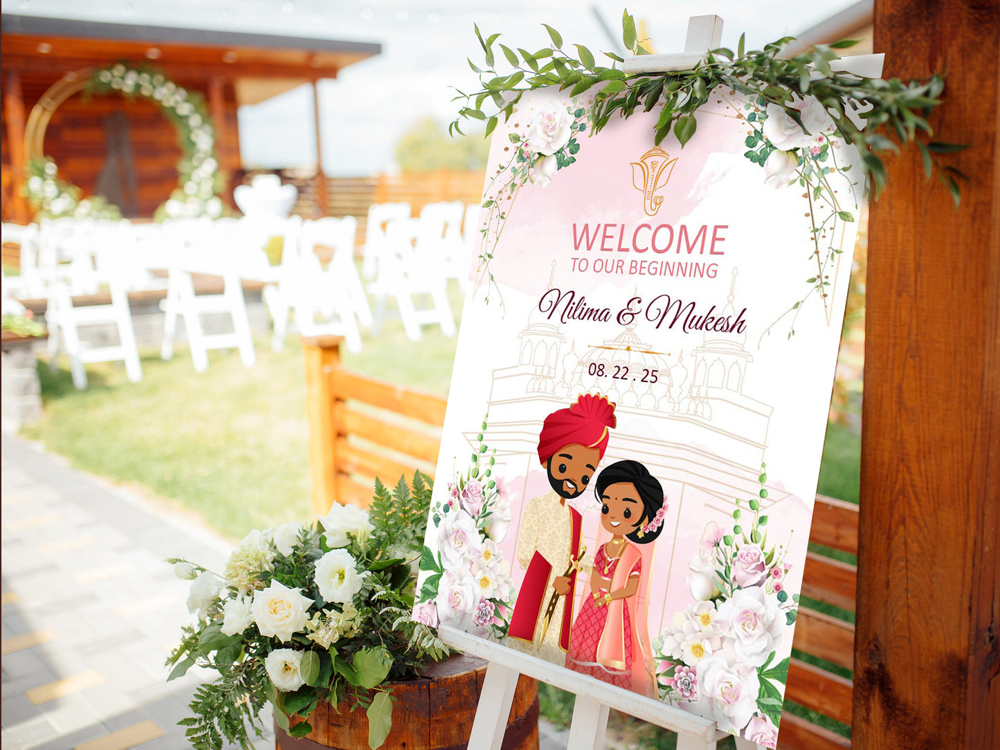 Cute Indian sign: Haldi/Mehndi/Sangeet, reception template #wcsl220907