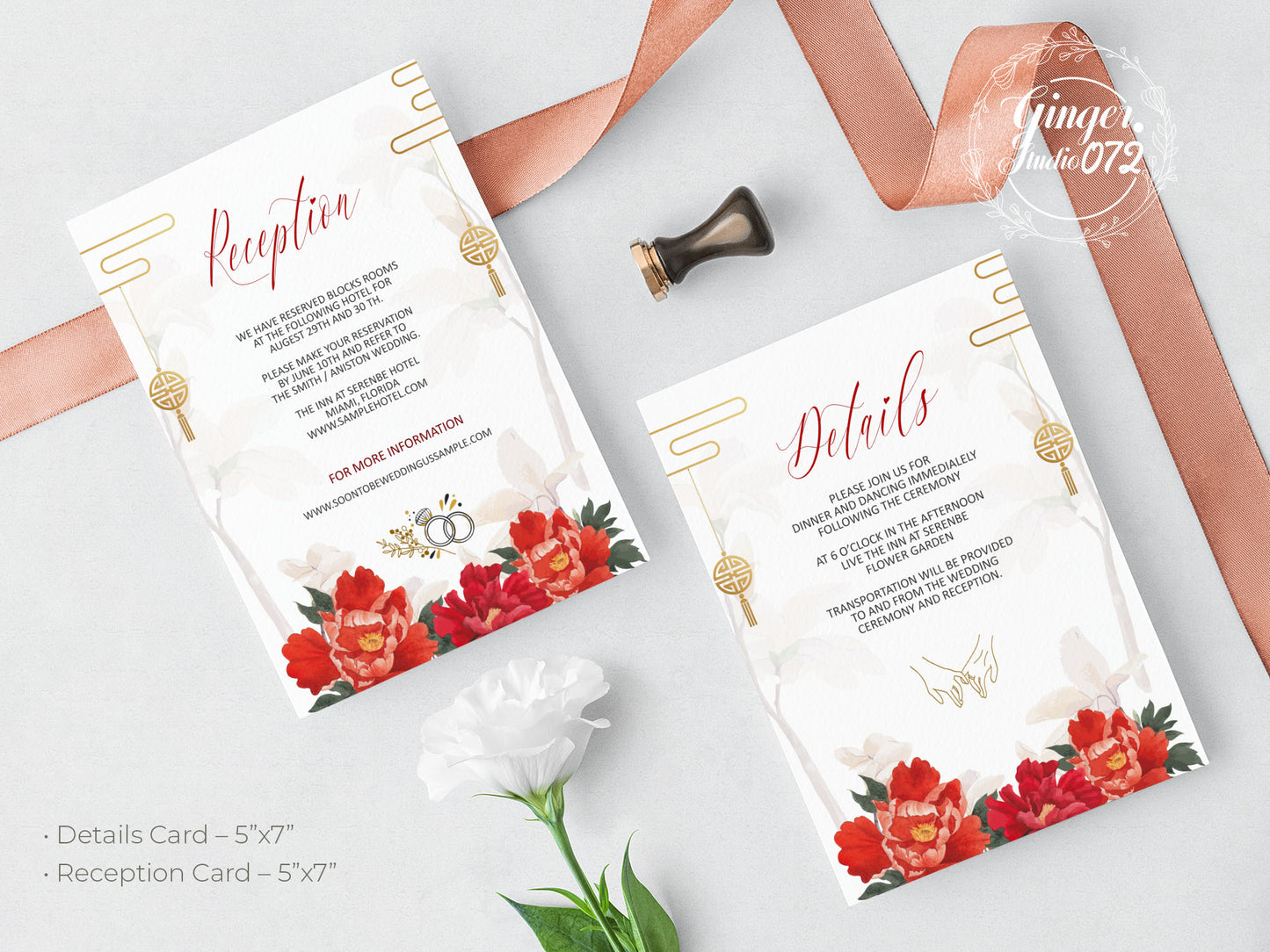 Cute Asian, Khmer, Lao, Thai Wedding invitation, E-Invite template #sewc230302