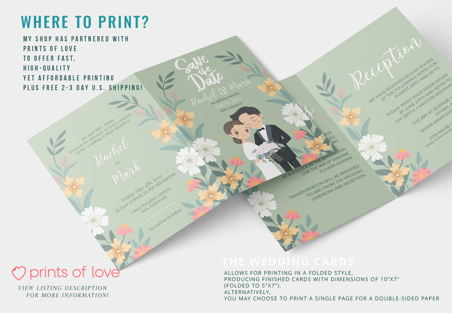 Cute Wedding Invitation, E-Invitation, Digital Template Set #ctwd200401