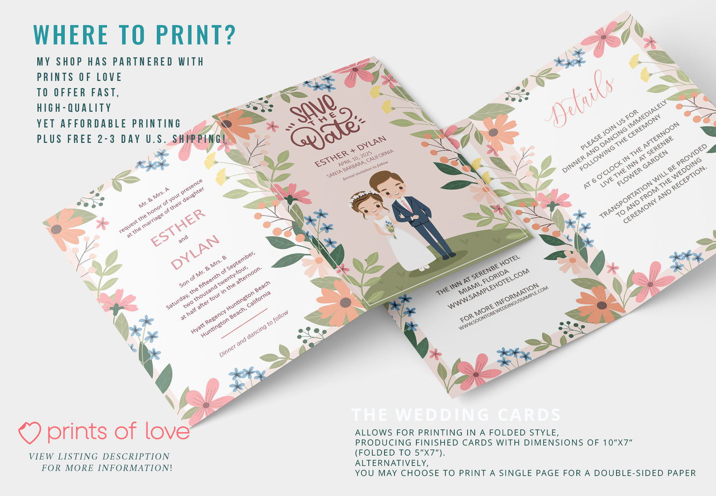 Cute Wedding Invitation, E-invitation, Digital Template #ctwd220904