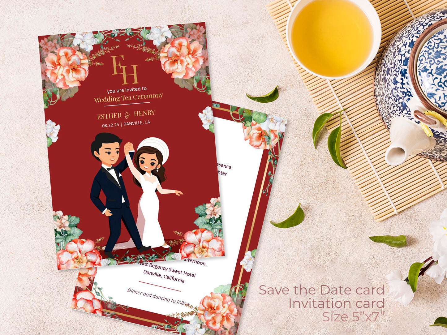 Cute Vietnamese wedding invite, Áo dài theme, Customize Invite Template  #cvwl221001