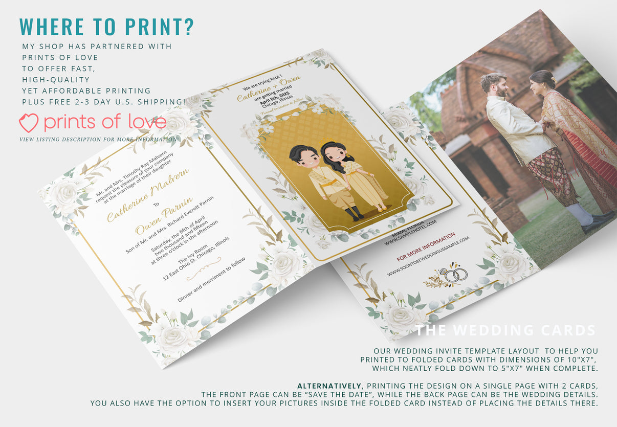 Cute Lao| Khmer | Thai wedding invite, Wedding invitation card Templat ...