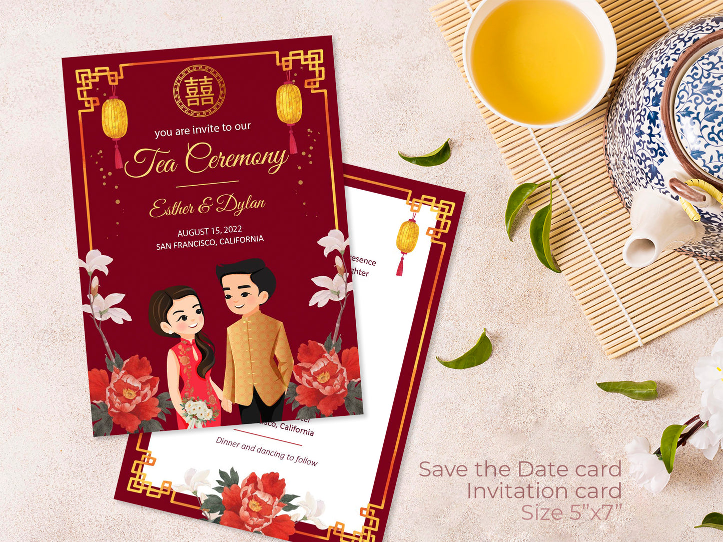 Cute Vietnamese wedding invite, Áo dài theme, Customize Invite Template #cvwl220905