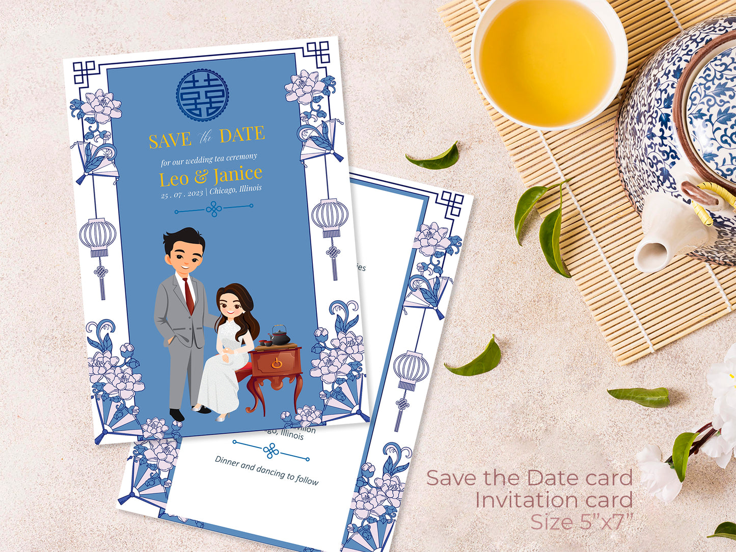 Cute Vietnamese wedding invite, Ao dai theme, Customize Template  #cvwl230302
