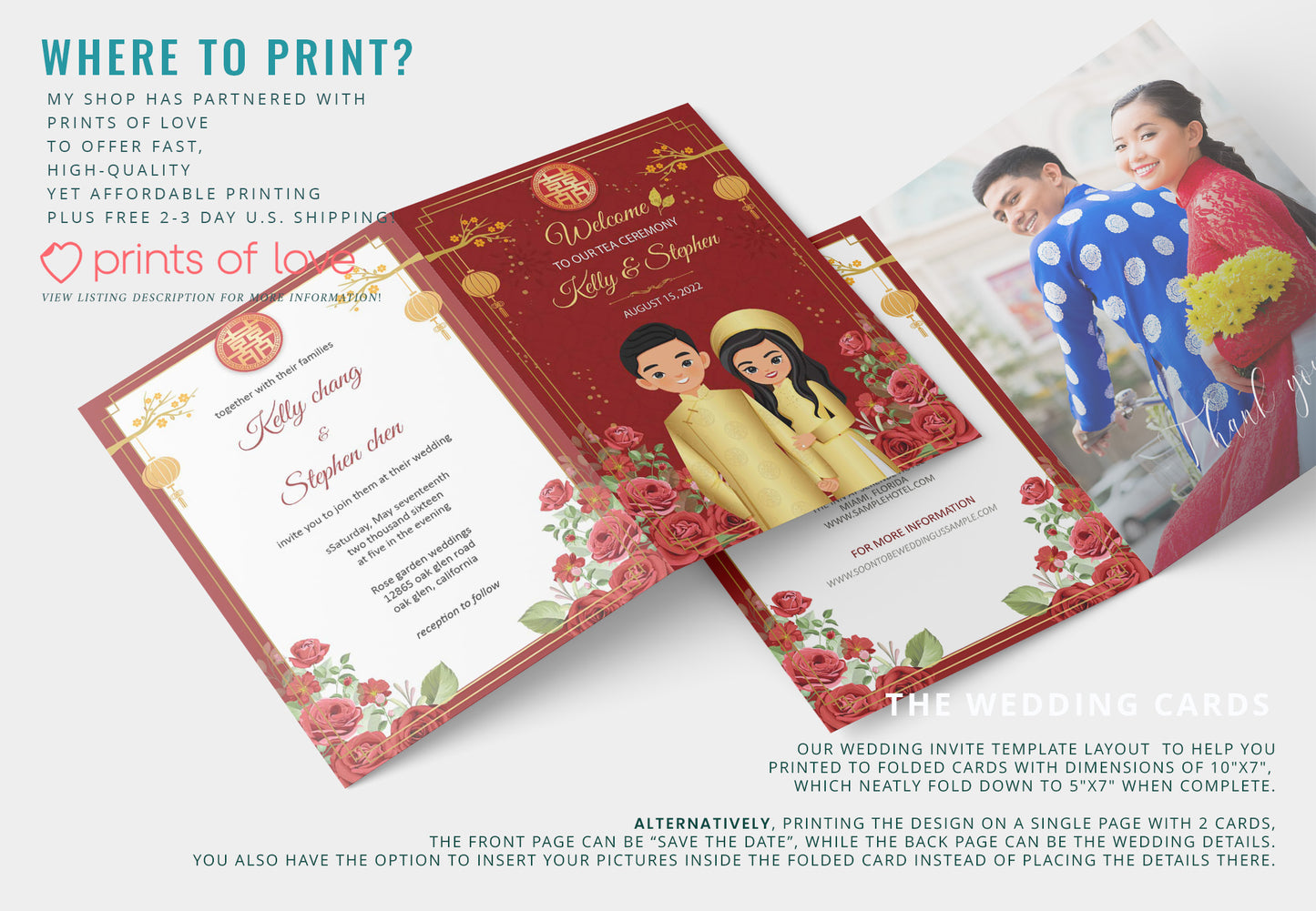 Cute Vietnamese wedding invite, Áo dài theme, Customize Invite Template #vnwc211201