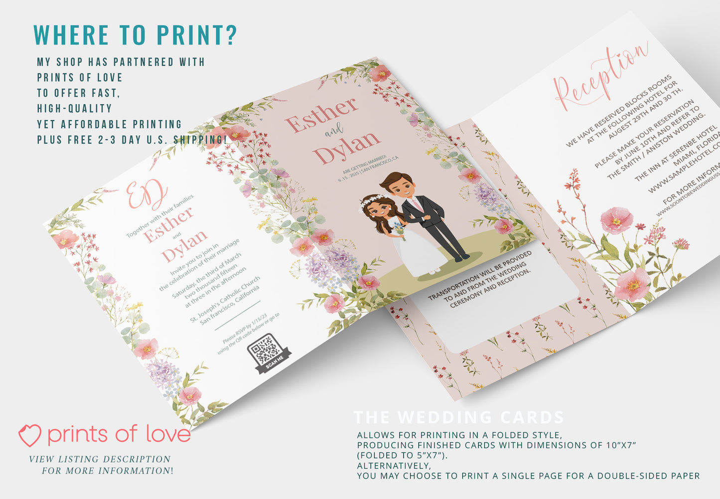 Cute Wedding Invitation, E-invitation, Digital Template #ctwd221201