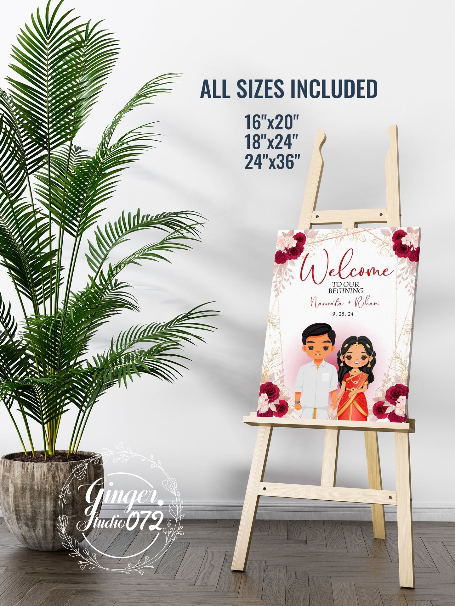 Cute Indian sign: Haldi/Mehndi/Sangeet, reception template #wcsl211003