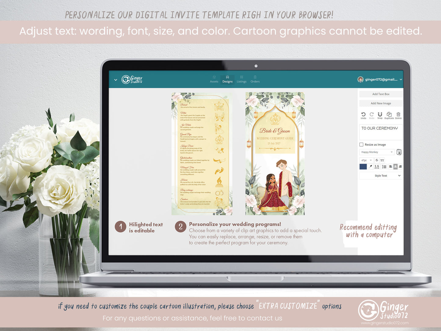 Wedding Program template | Hindu Ceremony Program & Indian Wedding program guide #wptp240607