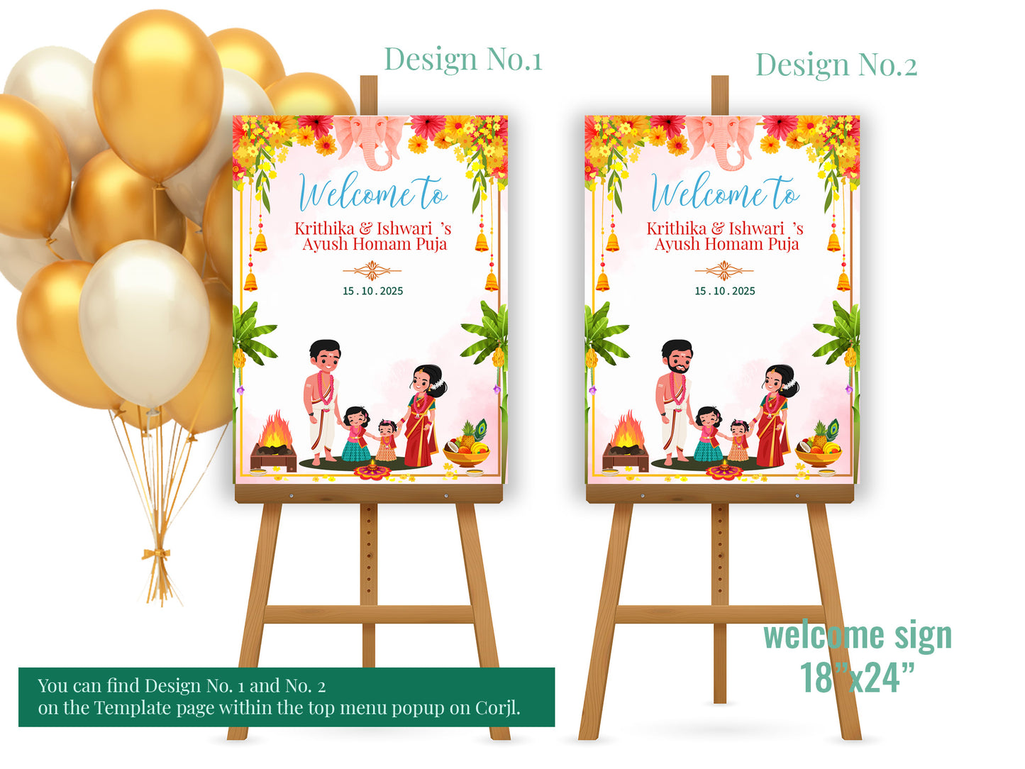 Cute Milestone invite, Ayush Homam puja function, Customize Template #hfiv2301202