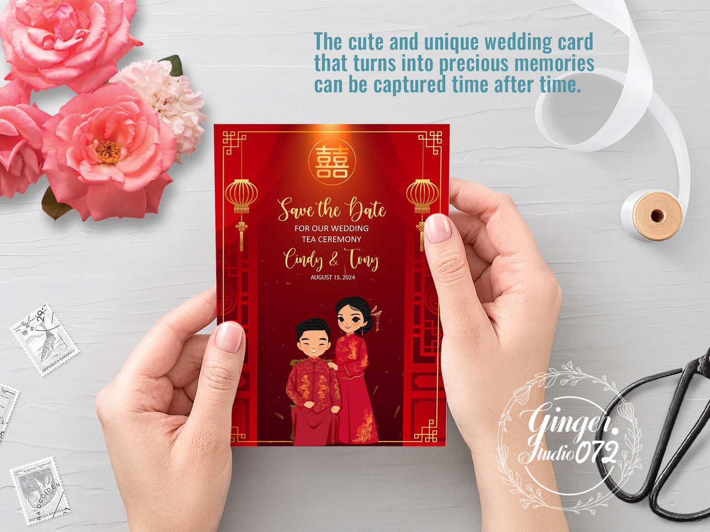 Cute Chinese Wedding, Tea Ceremony, invitation Template #cvwl220802