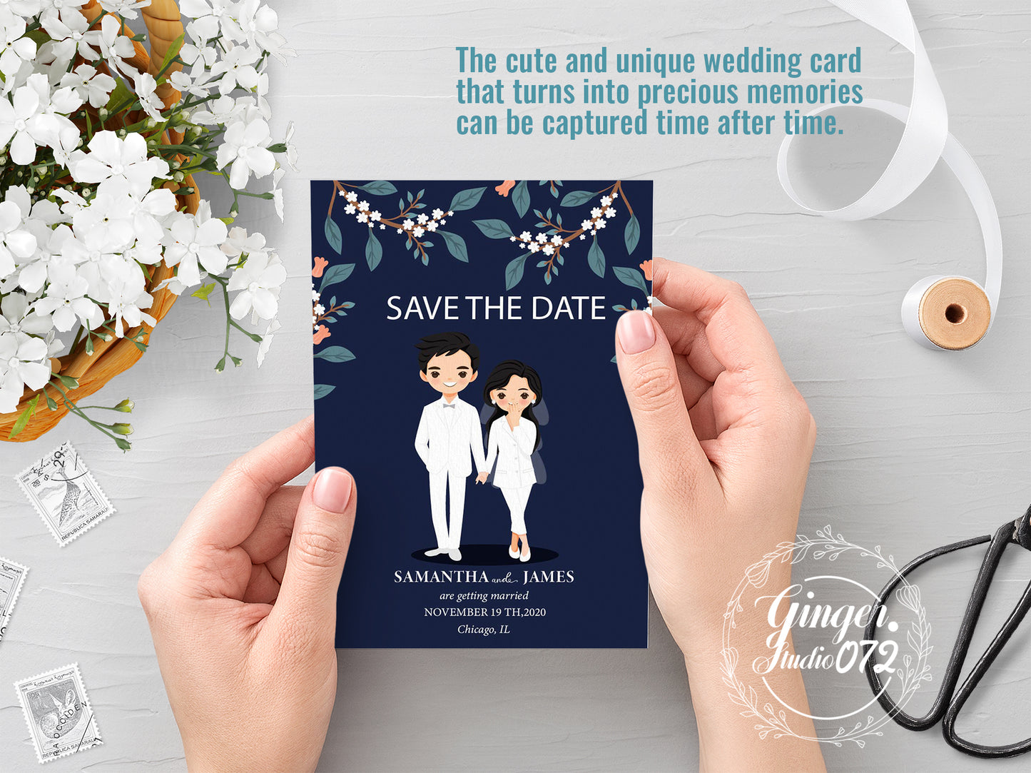 Cute Wedding Invitation, E-invitation, Digital Template #ctwd220902