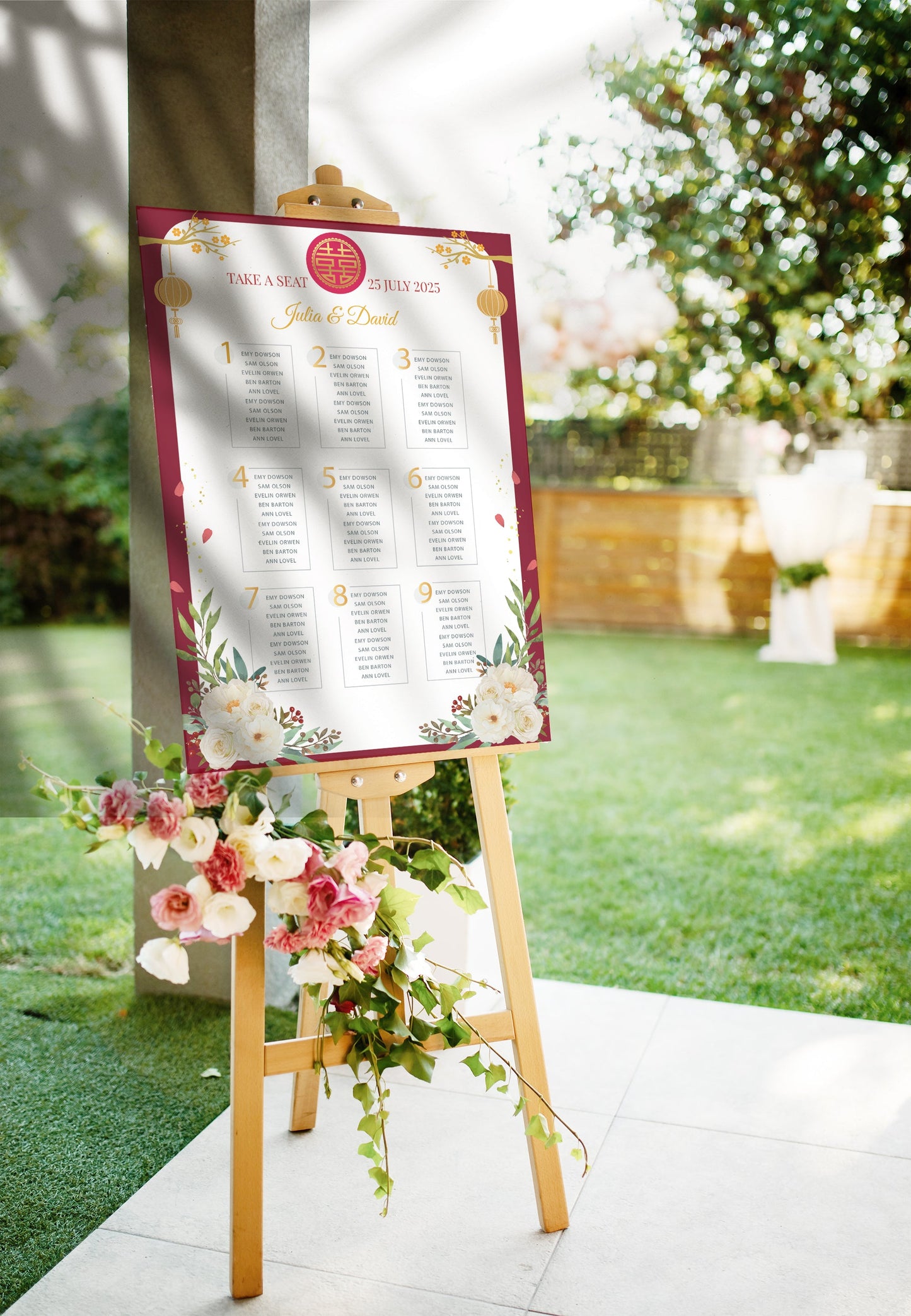 Cute Tea Party Table Seat Signage, Digital Welcome signage template #tbsp2310001