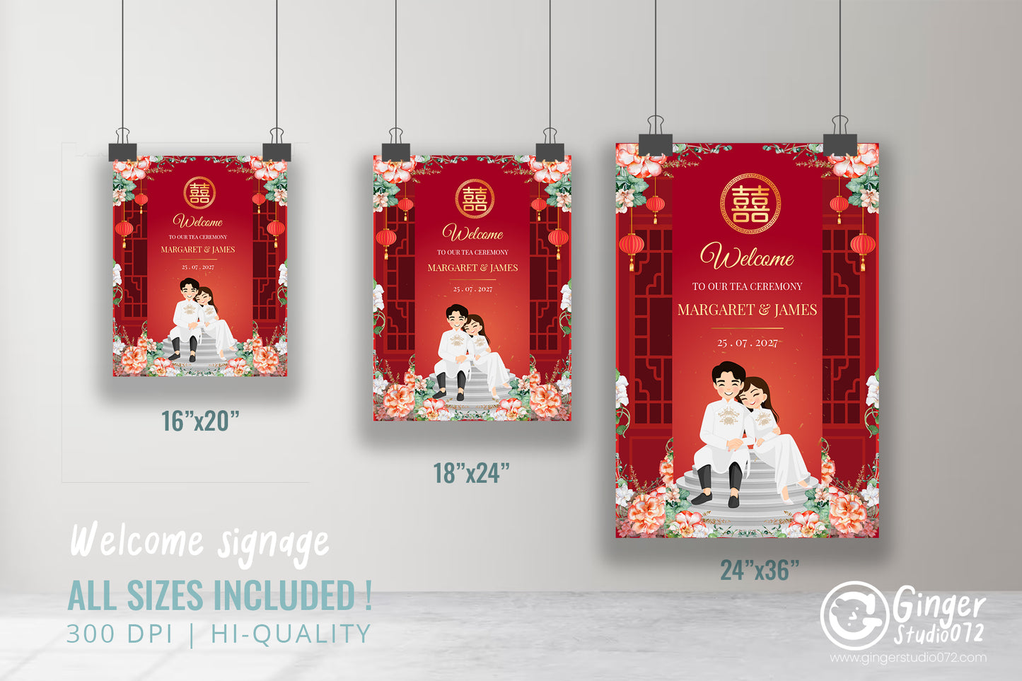 Cute Vietnamese Wedding tea ceremony, welcome sign template #vnws240505