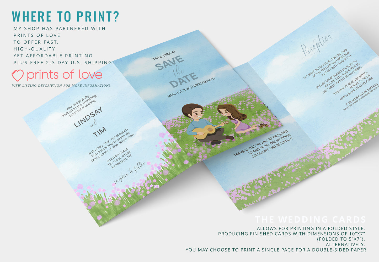 Cute Wedding Invitation, E-Invitation Template Set #cutewd211002