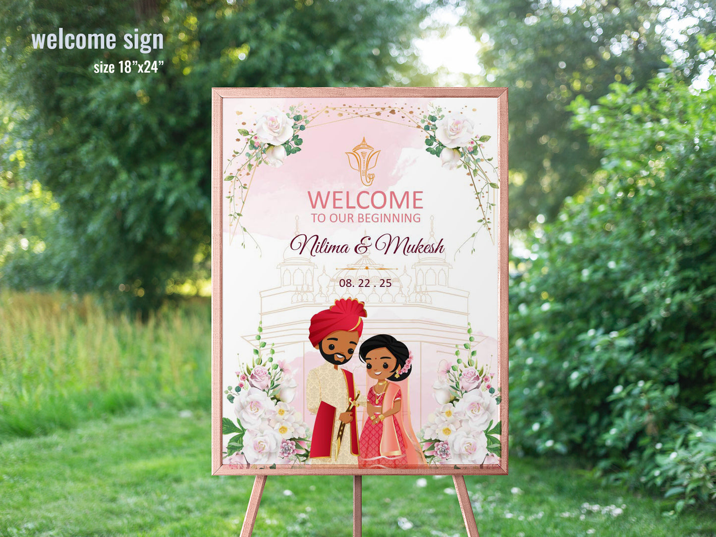 Cute Indian sign: Haldi/Mehndi/Sangeet, reception template #wcsl220907