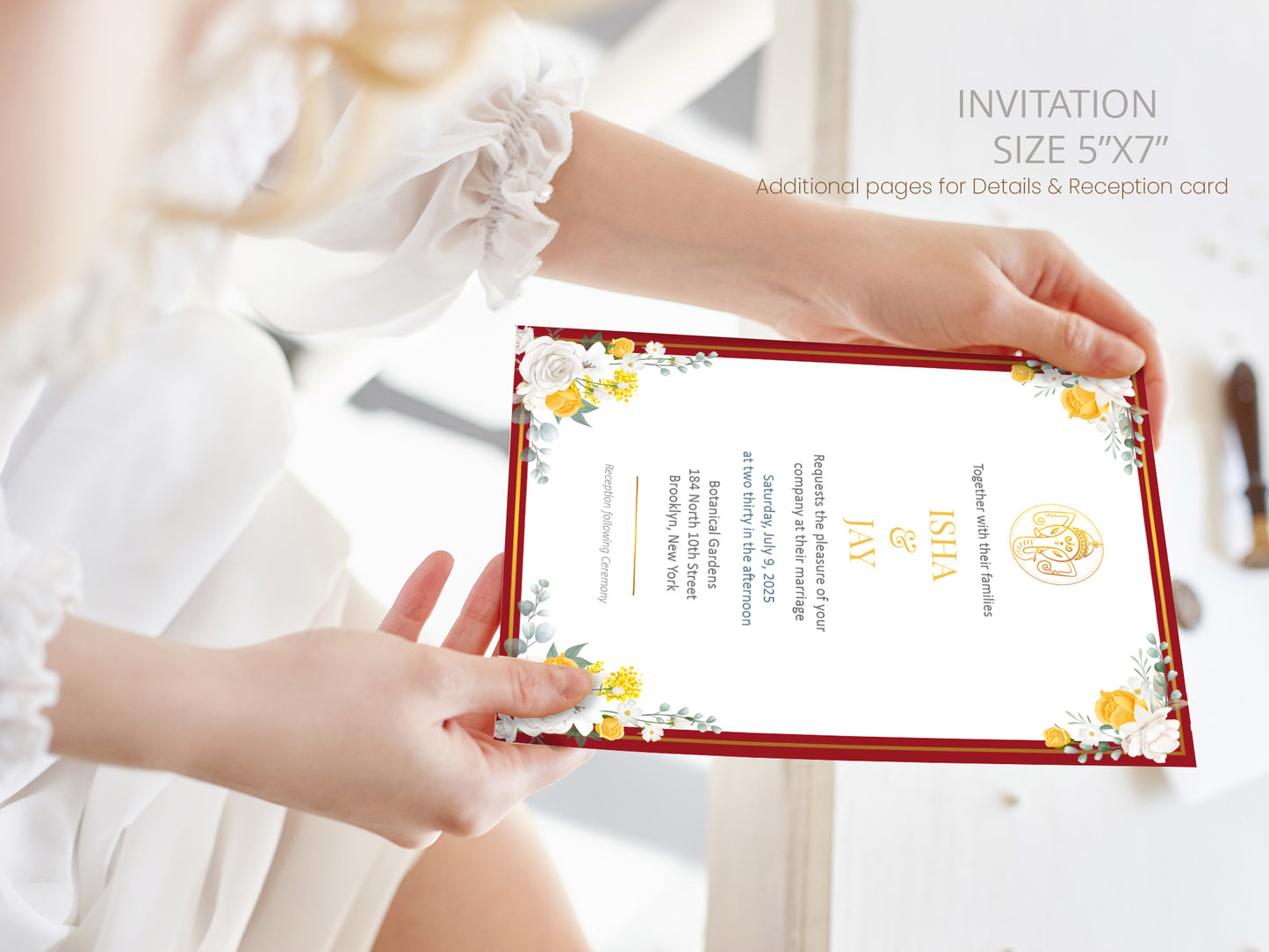 Cute Indian/Hindu wedding invite, Haldi/Mehndi/Sangeet, Customize template #idwc210201