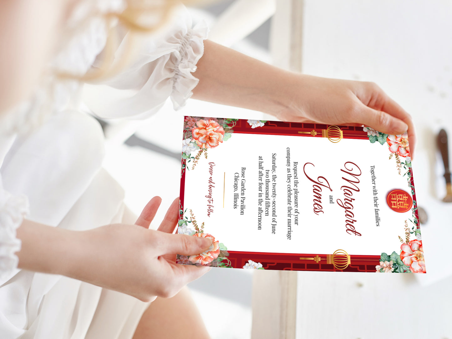 Cute Vietnamese wedding invite, Áo dài theme, Customize Invite Template #cvwl230105