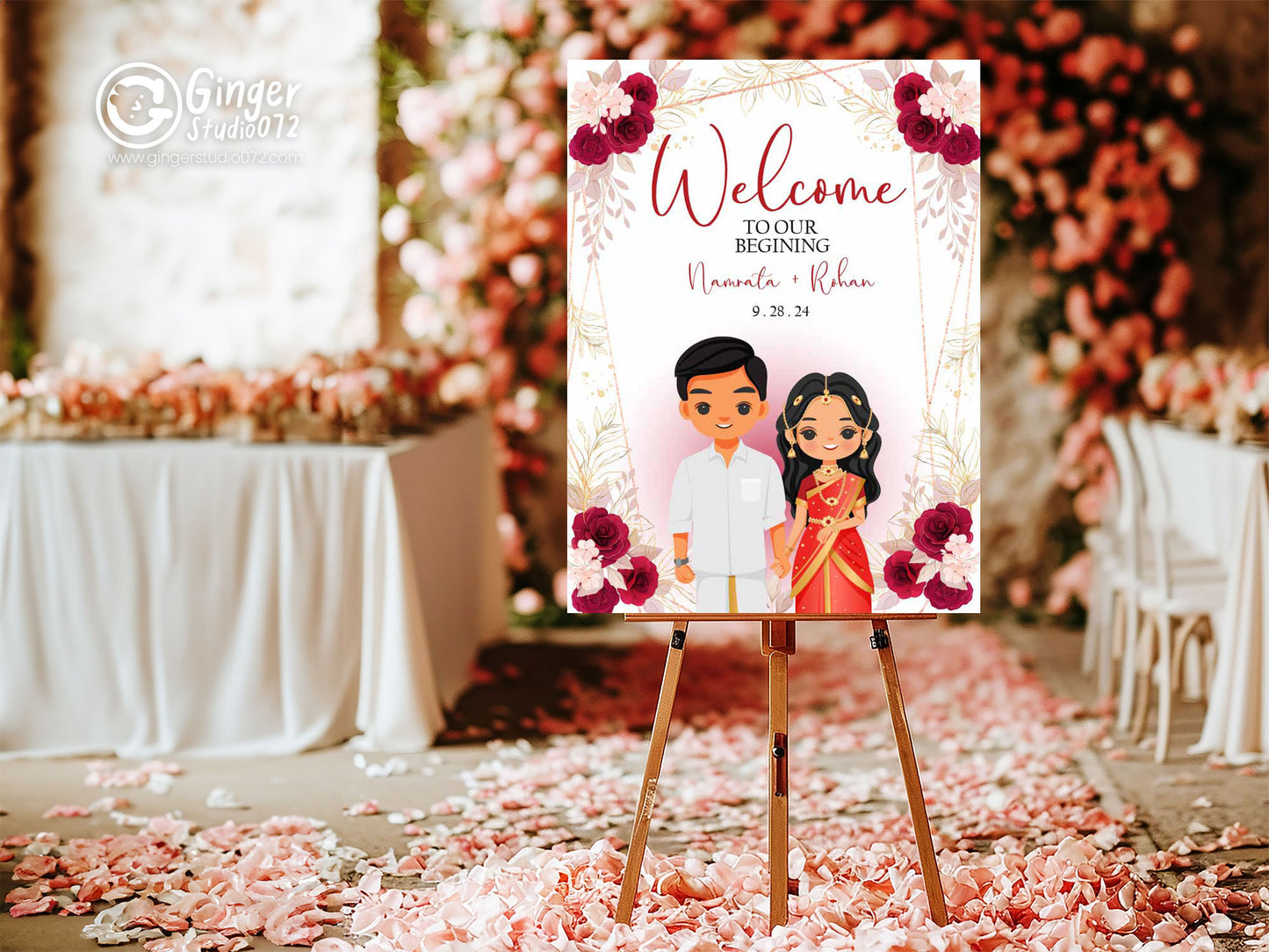 Cute Indian sign: Haldi/Mehndi/Sangeet, reception template #wcsl211003