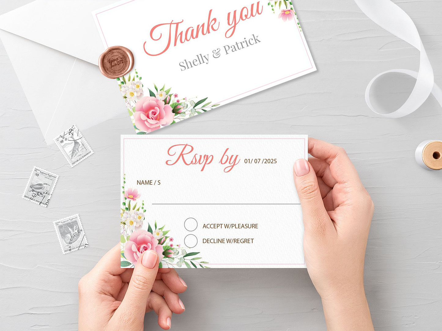 Cute Wedding Invitation, E-invitation, Digital Template set #ctwd221101