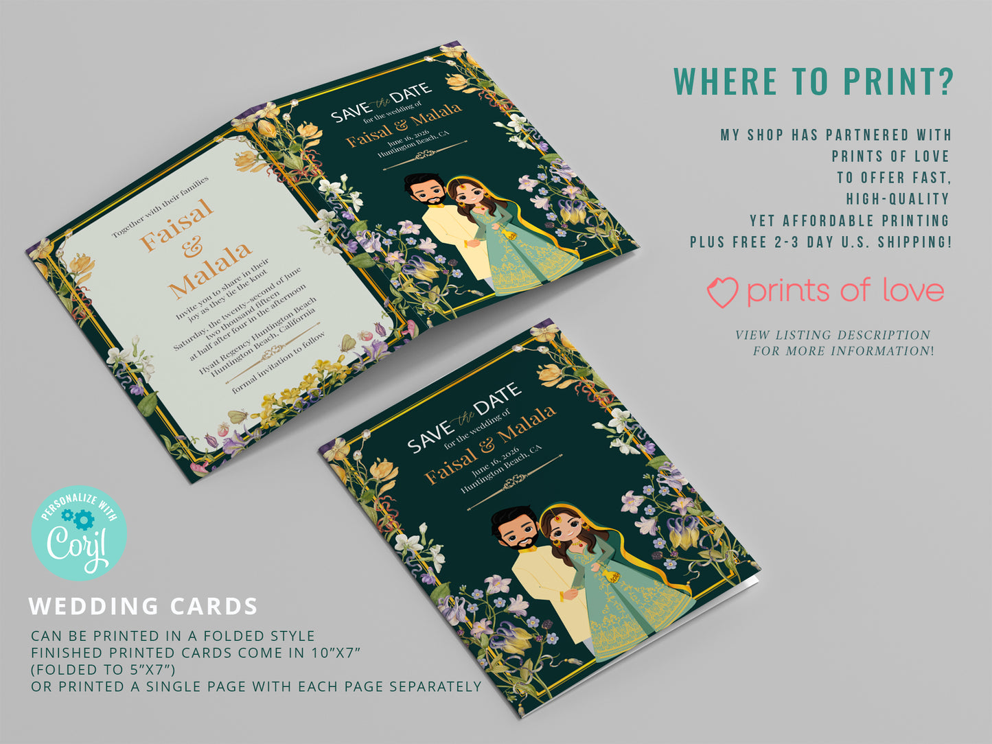 Cute Indian/Hindu wedding invite, Haldi/Mehndi/Sangeet, Customize template #idwc210109