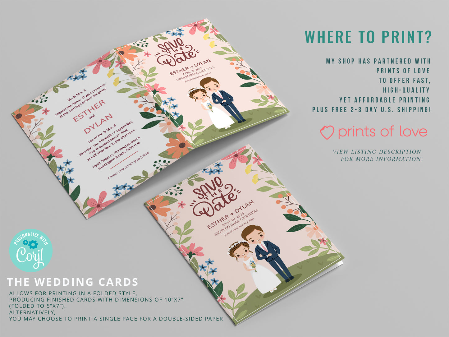 Cute Wedding Invitation, E-invitation, Digital Template #ctwd220904