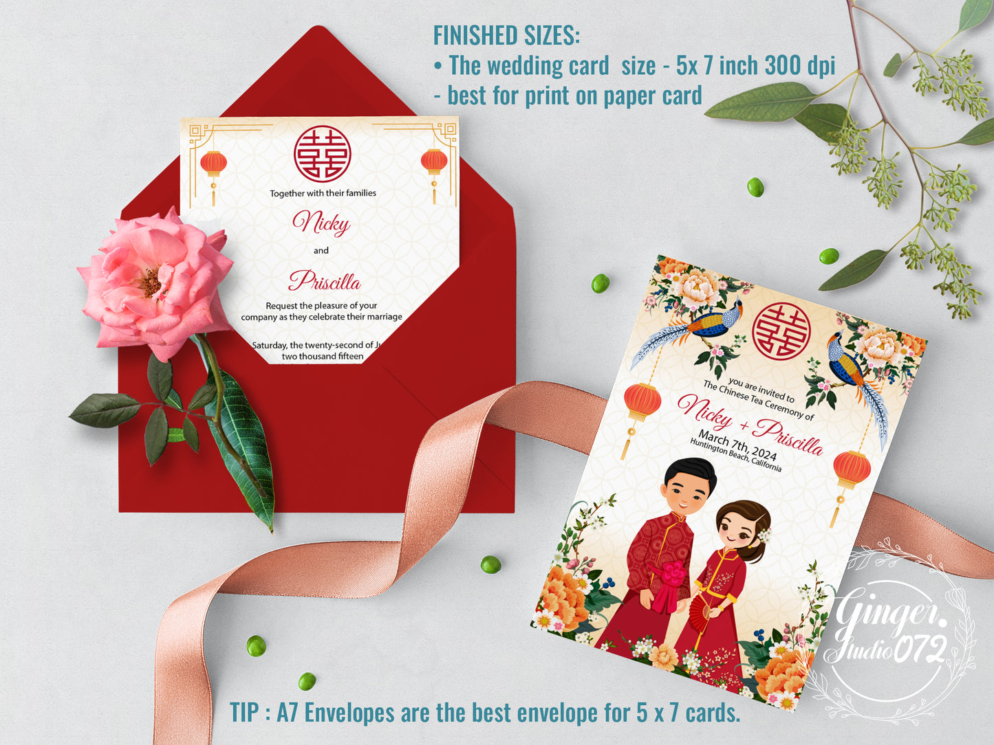 Cute Chinese Wedding, Tea Ceremony, invitation Template #cvwl220304