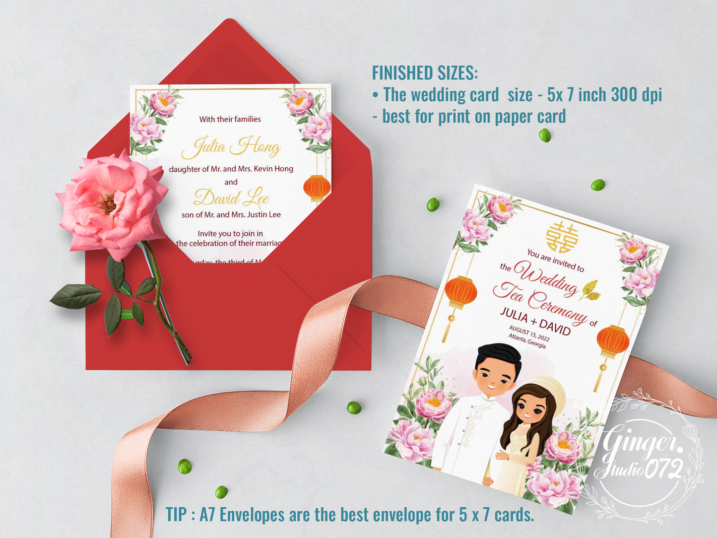 Cute Vietnamese wedding invite, Áo dài theme, Customize Invite Template #cvwl220102