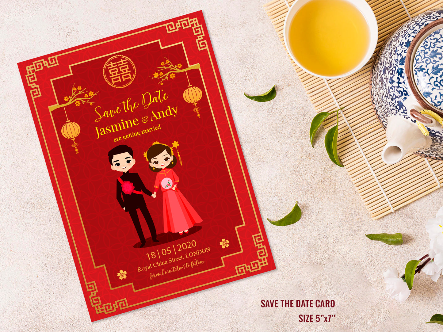 Cute Chinese Wedding, Tea Ceremony, invitation Template #cnwc9597