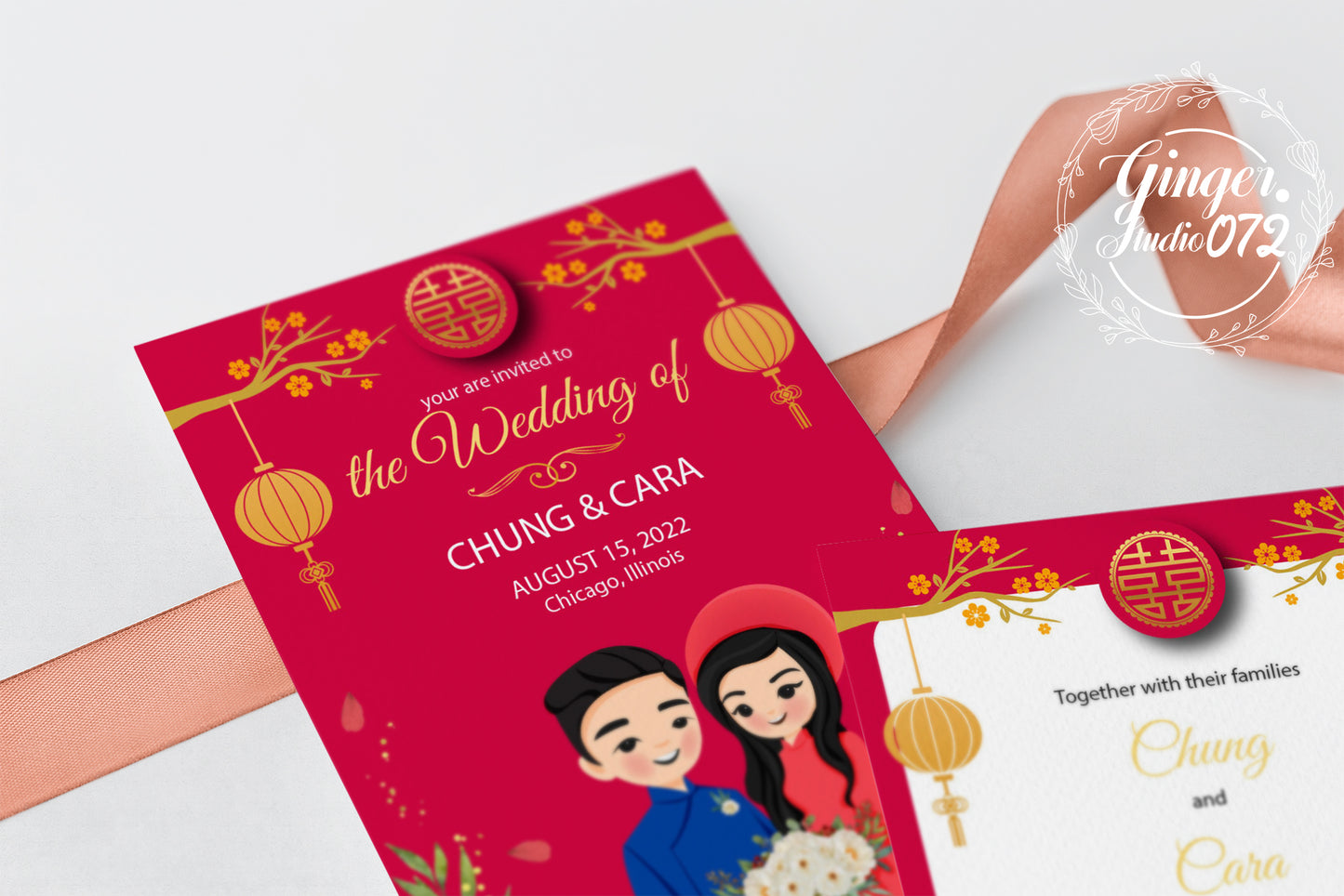 Cute Vietnamese wedding Tea ceremony, Ao dai wedding, Invite template #vmwc210601