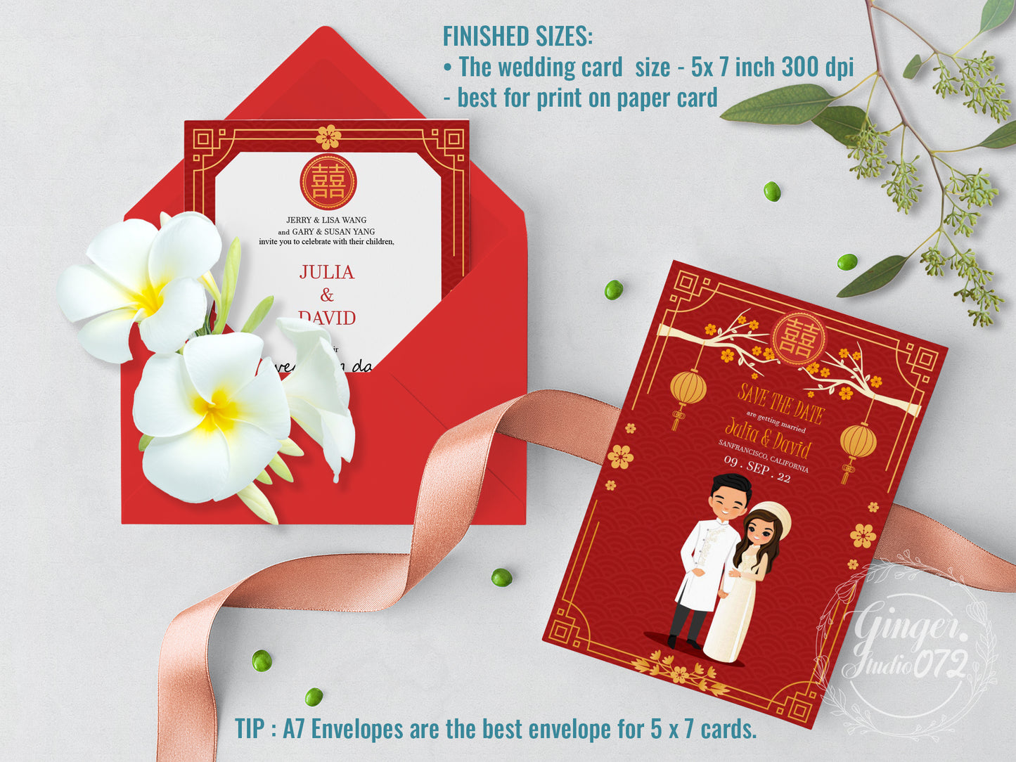 Cute Vietnamese wedding invite, Áo dài theme, Customize Invite Template #cvwl220702