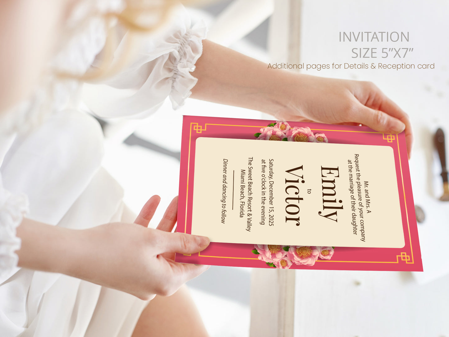 Cute Chinese Wedding, Tea Ceremony, invitation Template #cnwc08841