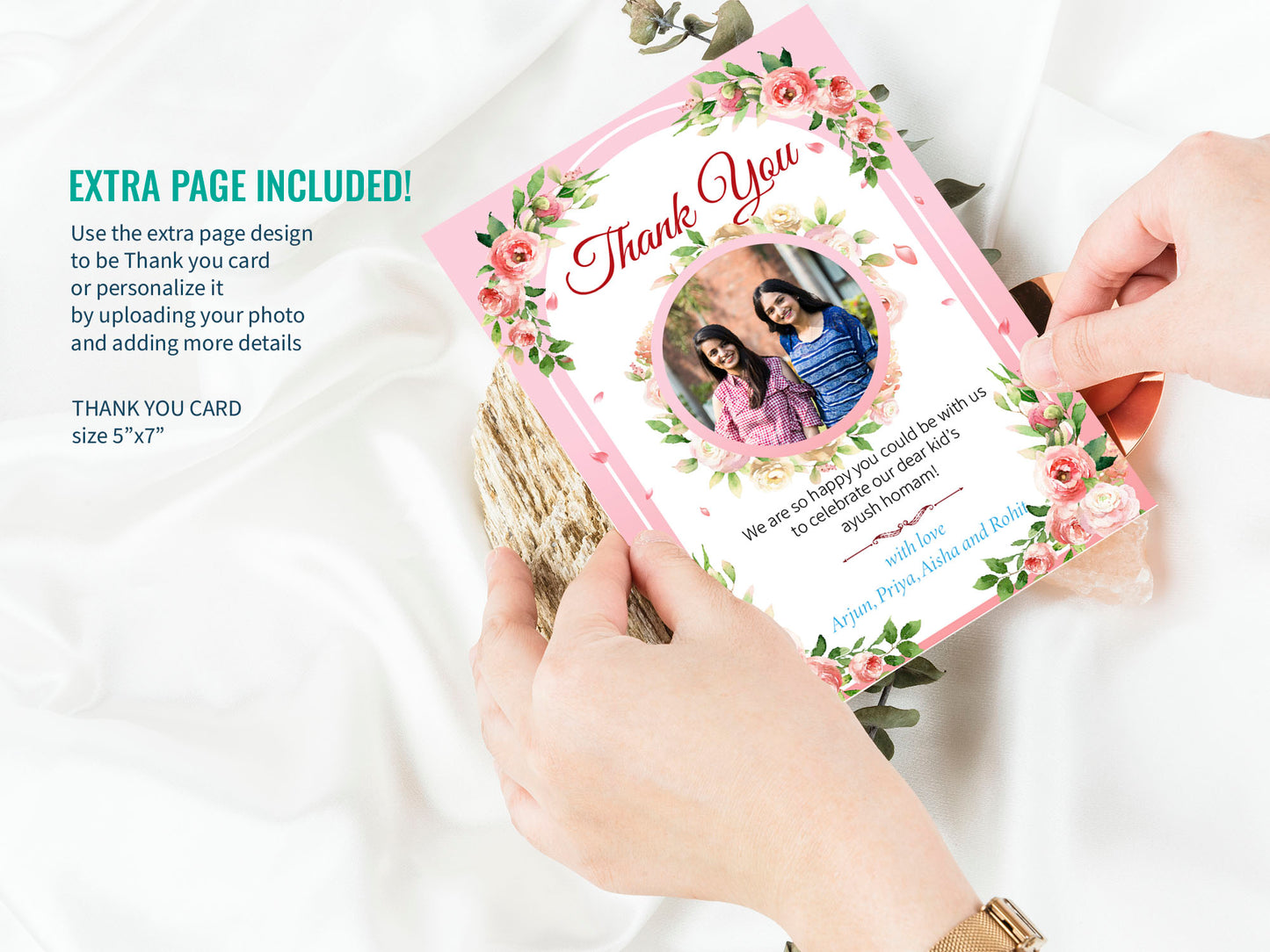 Cute Milestone invite : half saree ceremony, Customize Template  #hfiv220703