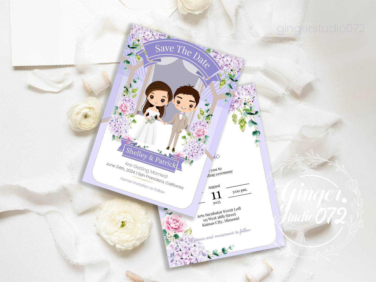Cute Wedding Invitation, E-invitation, Digital Template #ctwd230701